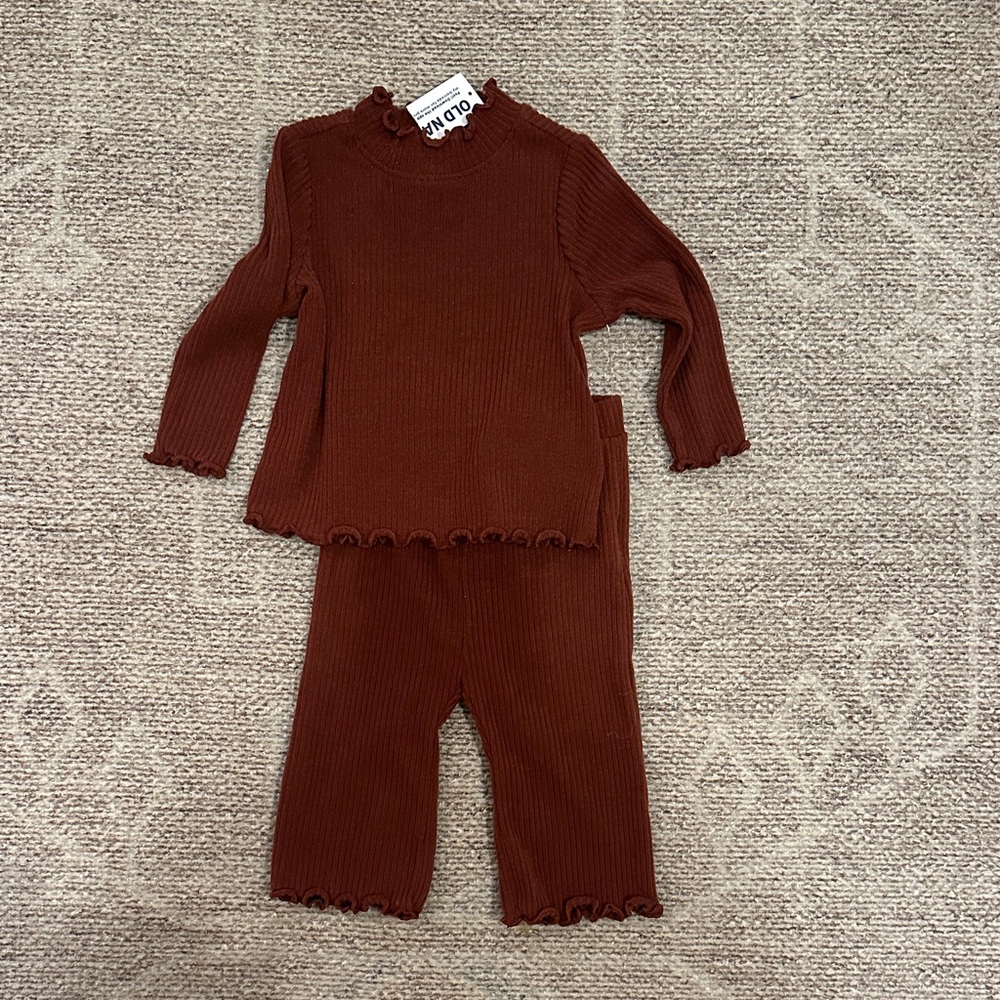 Old Navy Rust Ribbed Knit Toddler Outfit